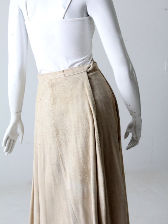 vintage suede wrap skirt - image 9