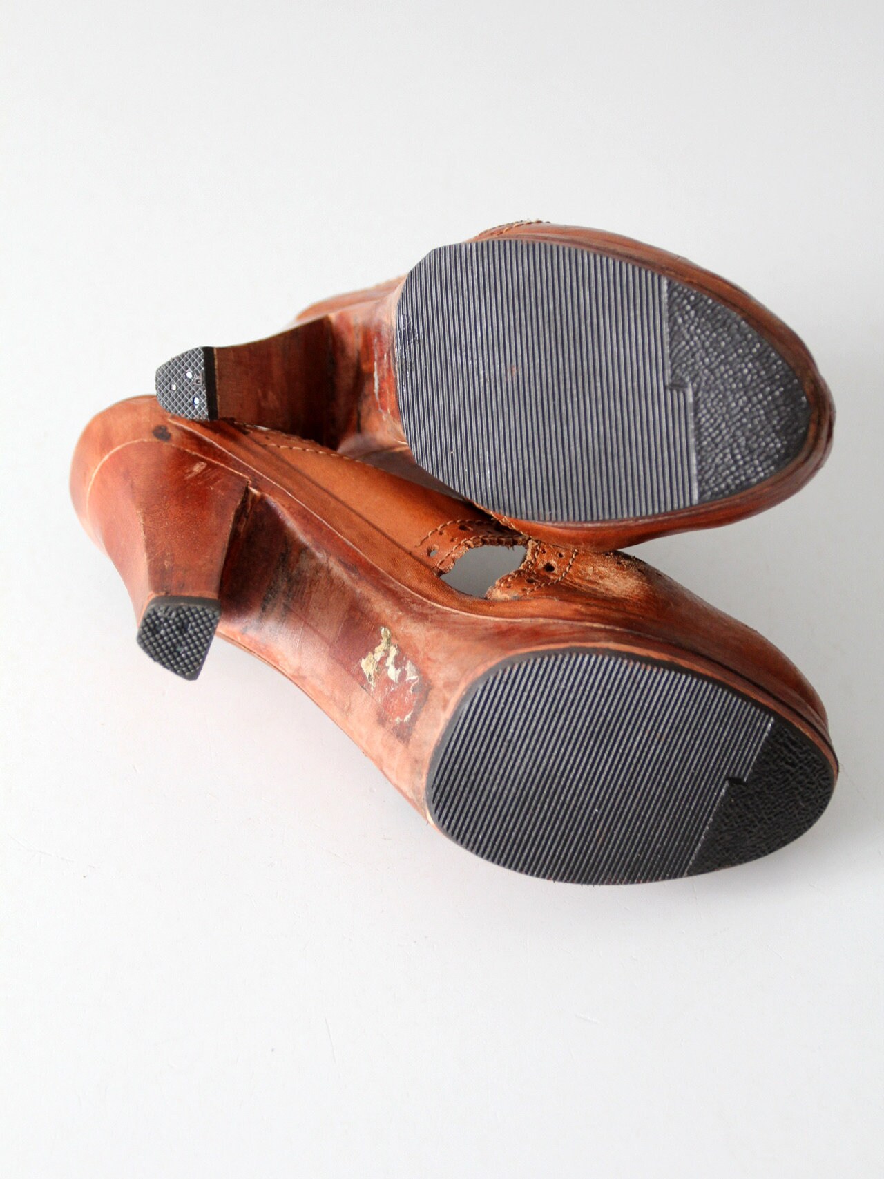 最も優遇の Vintage 70s Leather Clogs Size 6 - Etsy 靴