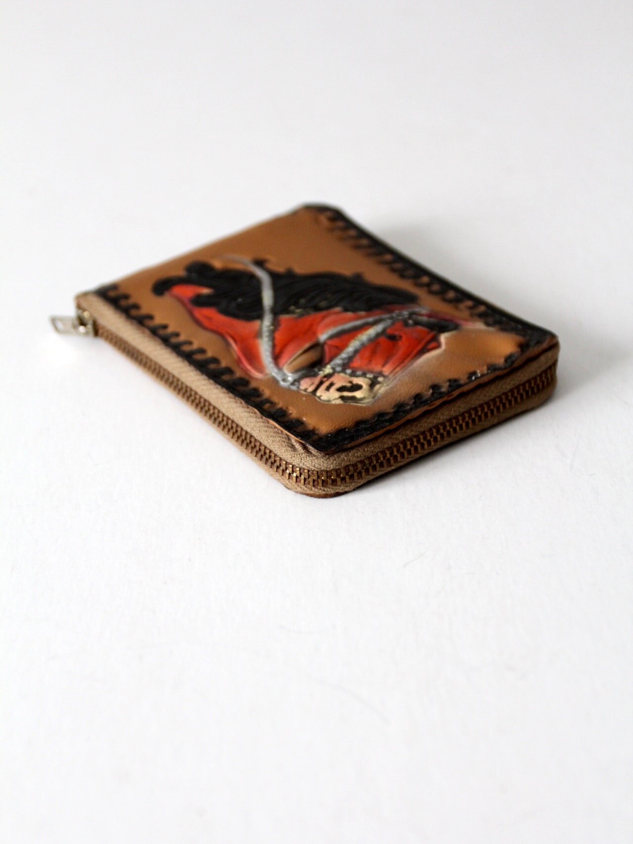 Vintage 1950s Horse Wallet, Miracle Hyde Zipper Bifold Vintage 1950s Horse Wallet, Miracle Hyde Zipper Bifold
