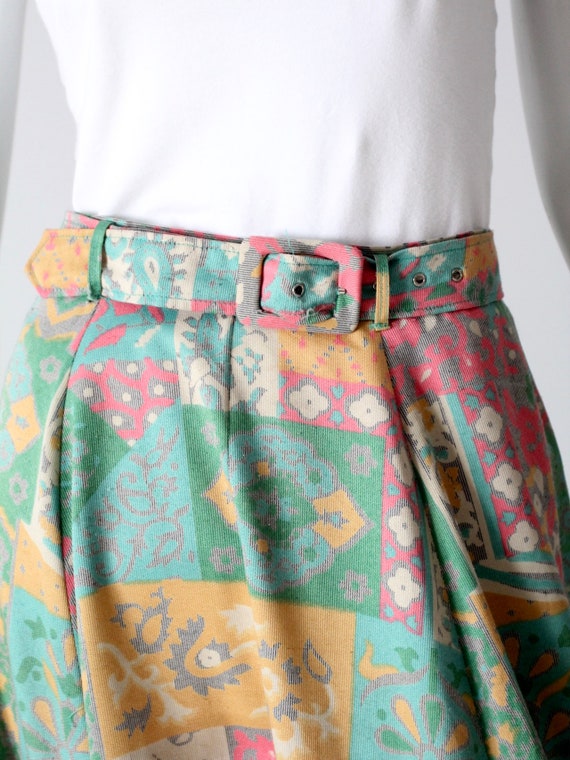vintage 70s floral midi skirt - image 7