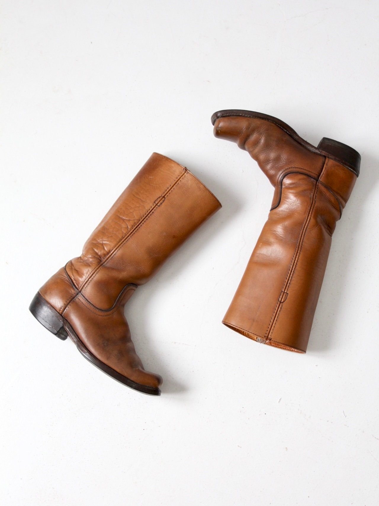 Vintage Marbled Campus Boots, Rugged Vintage Leather Boots from Spool 72.