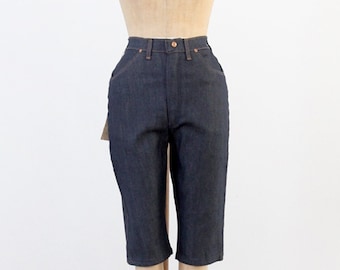 1960s high waist denim shorts by Maverick, vintage walking jean shorts