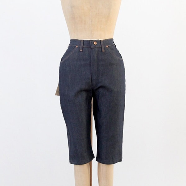 1960s high waist denim shorts by Maverick, vintage walking jean shorts