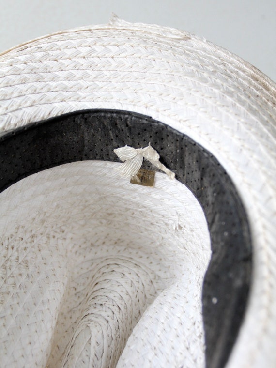 vintage white straw cowboy hat - image 10