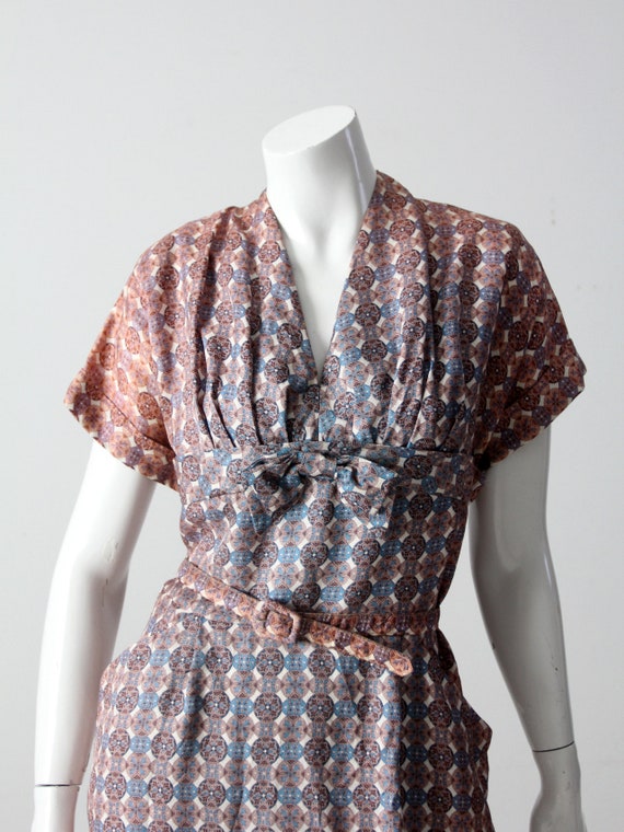 vintage 50s geometric print dress - image 3