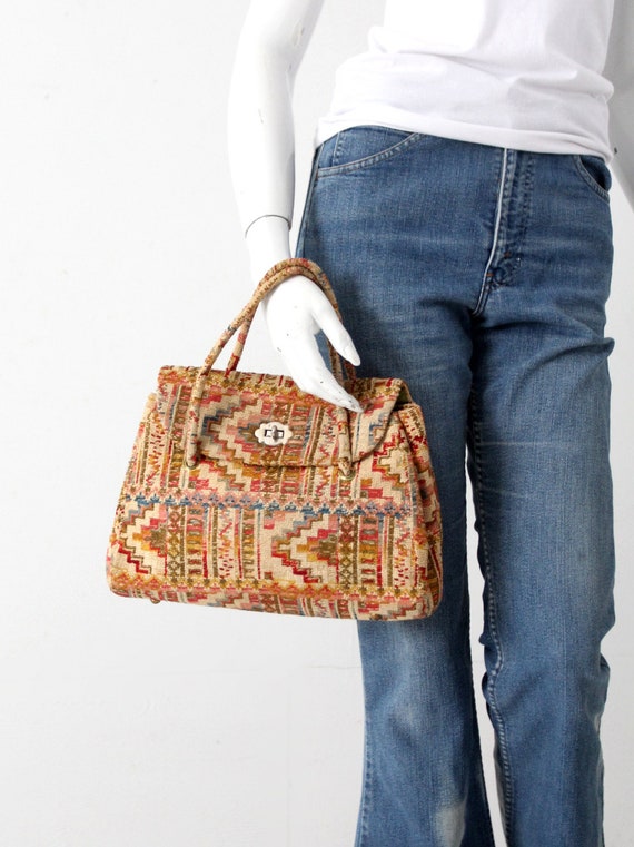 vintage 60s carpet bag purse