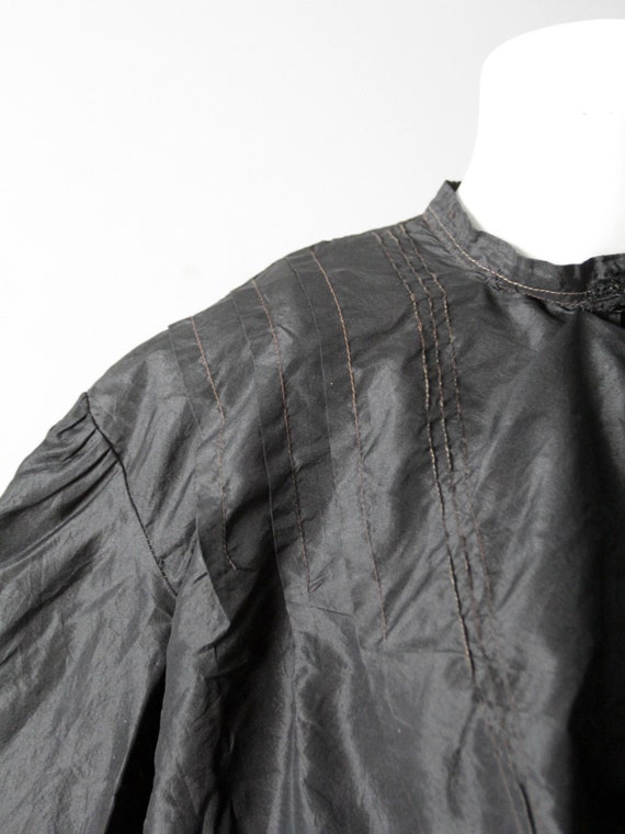 antique Victorian black silk blouse - image 3