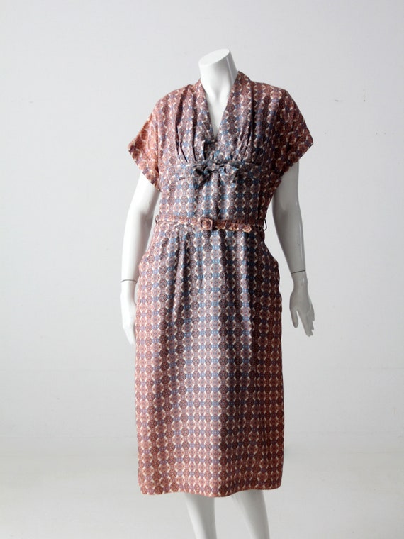 vintage 50s geometric print dress - image 10