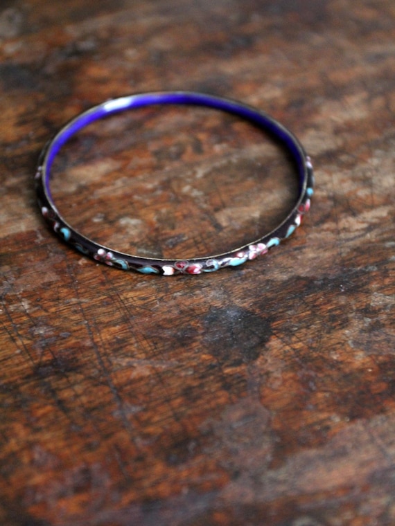 vintage cloisonne enamel bangle bracelet - image 6