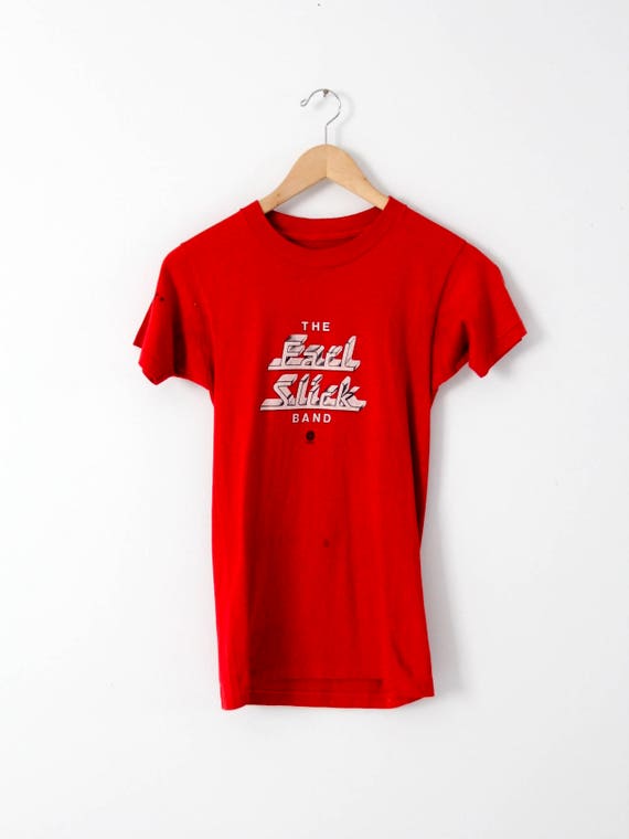 1970s Earl Slick Band Tee Vintage Red 
