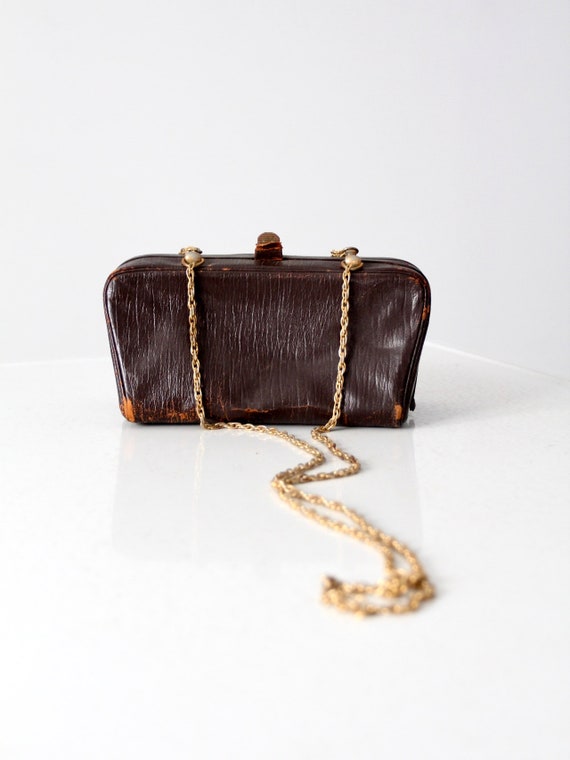 1960s leather crossbody bag, vintage Koret purse - image 1