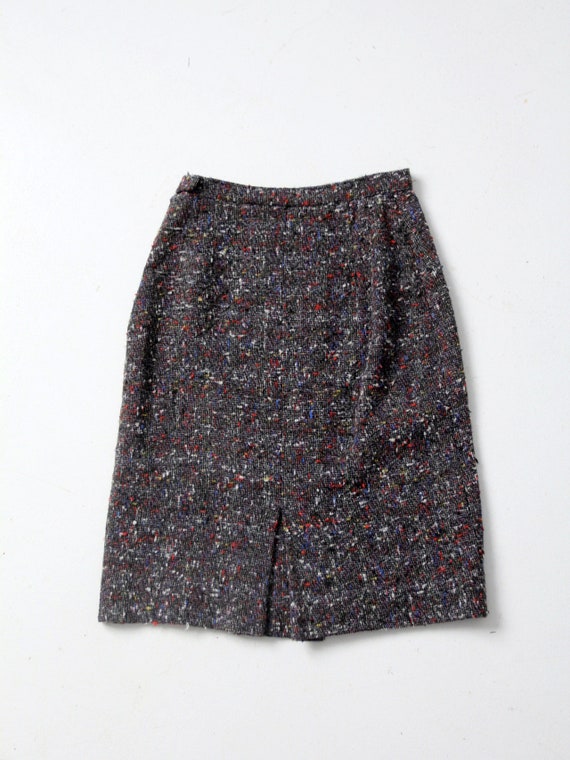 vintage 50s tweed pencil skirt - image 3