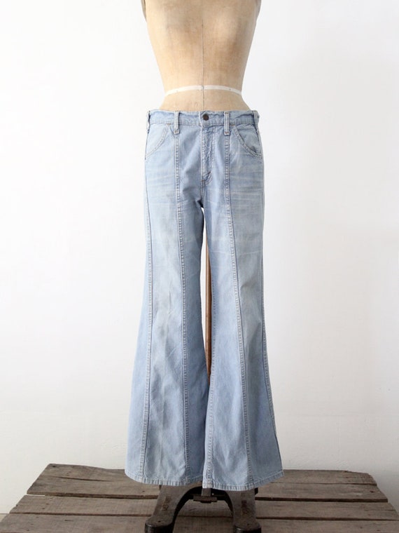 vintage 1970s Levis bell bottom jeans 34 x 32 - image 7