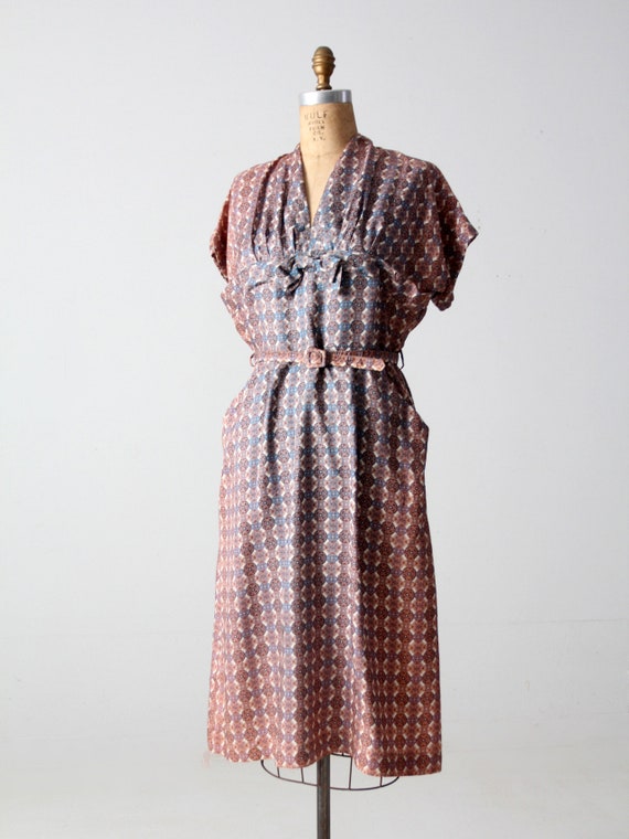 vintage 50s geometric print dress - image 7