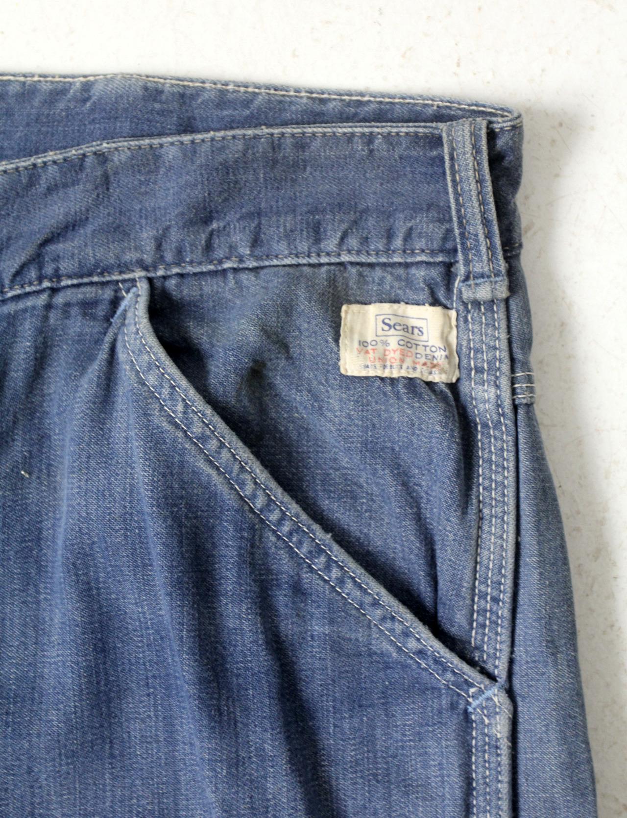 Vintage 1960s Sears Carpenter Workwear Denim Jeans ⎮ 39 X 28 - Etsy