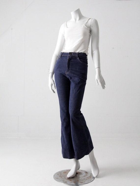 vintage 70s Sears Put-On bell-bottom jeans,  27 x 