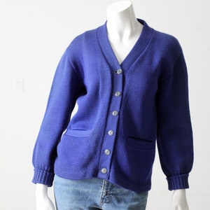 Vintage blaue Strickjacke