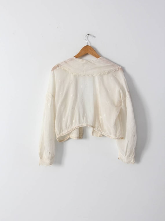 Edwardian blouse, 1900s sheer cotton top - image 7
