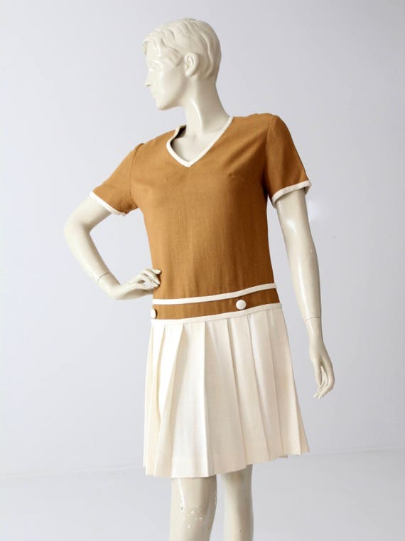 vintage Bobbie Brooks dress, wool knit drop waist… - image 7