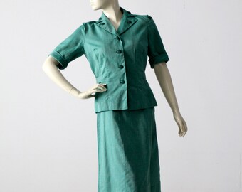 vintage 50s Girl Scouts uniform, camp shirt and skirt