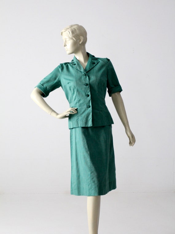 vintage 50s Girl Scouts uniform, camp shirt and s… - image 1