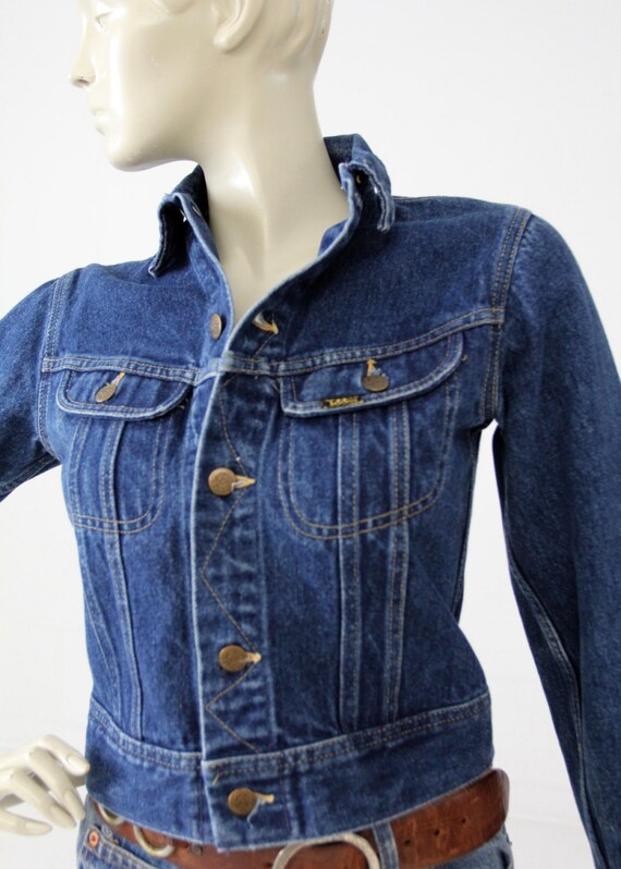 vintage 70s Lee denim jacket, small American jean… - image 4