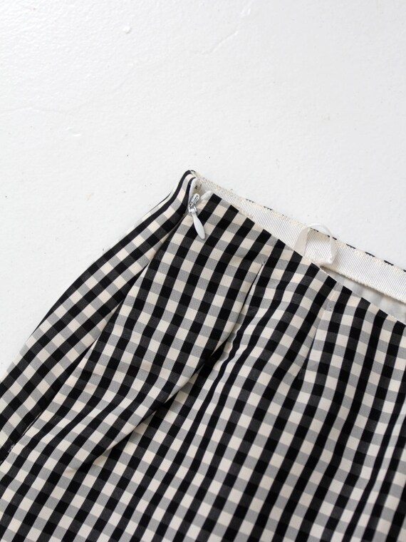 vintage Bill Blass pencil skirt, black gingham ch… - image 4