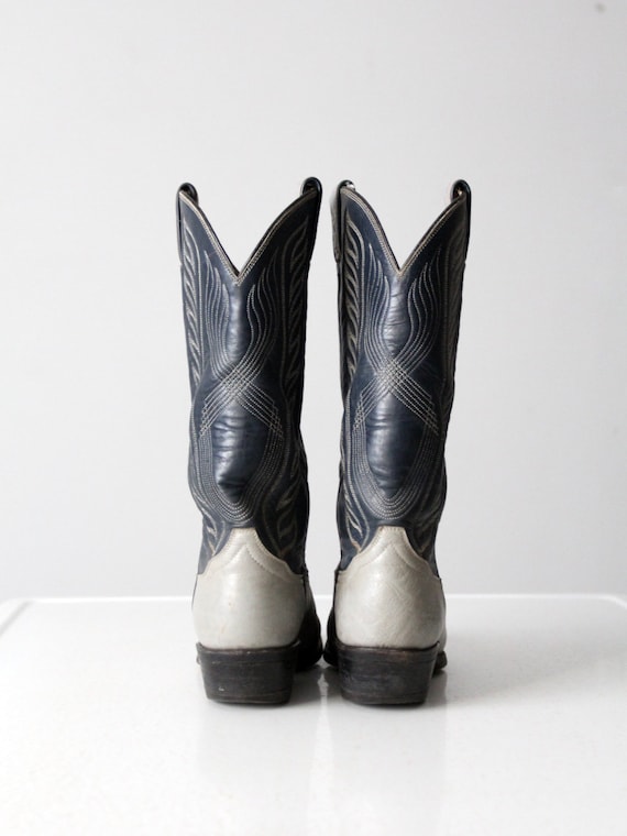 vintage Tony Lama cowboy boots, black label two t… - image 2