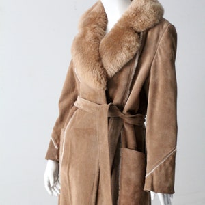 vintage 70s shearling full length coat image 10