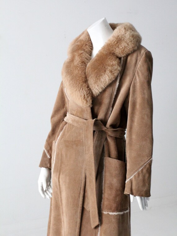 vintage 70s shearling full length coat - image 10