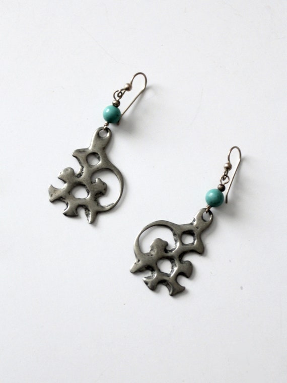 vintage abstract drop earring - image 4