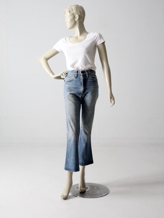 1970s Levis 646 jeans, vintage high waist crop fl… - image 1