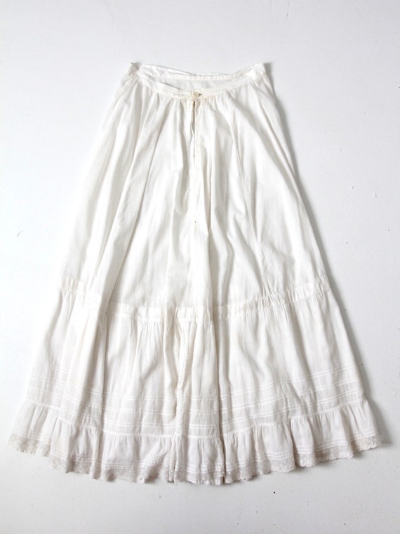 Edwardian skirt, antique white petticoat - image 7