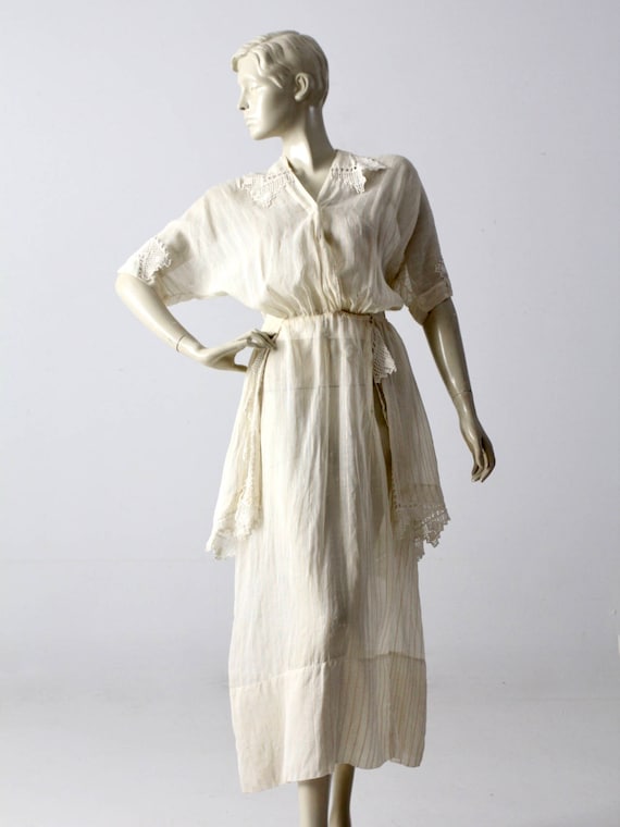 Edwardian Tea Dress 1900s Ivory Dress 