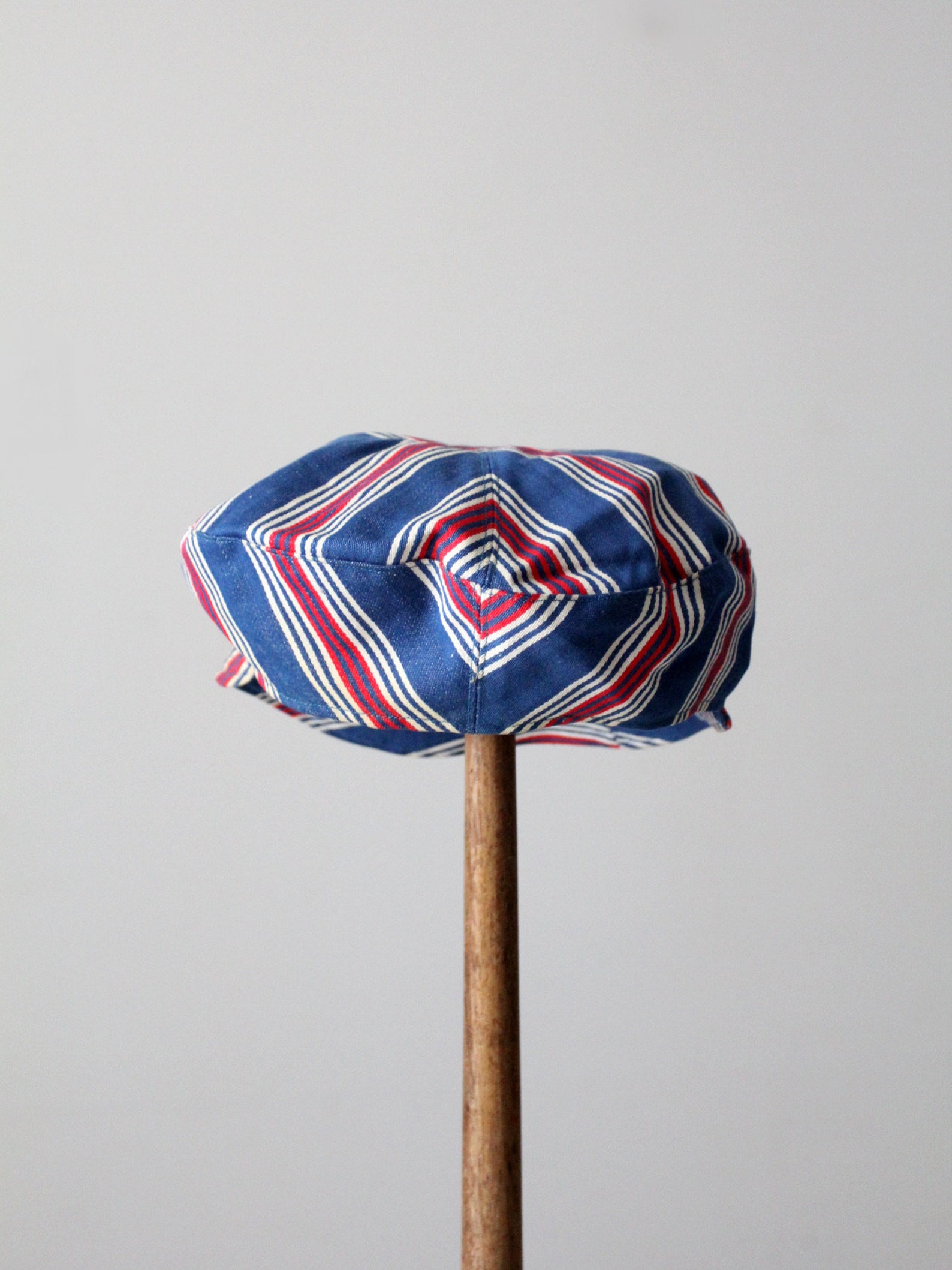 Vintage 70s Cap, Red, White, and Blue Newsboy Hat Etsy