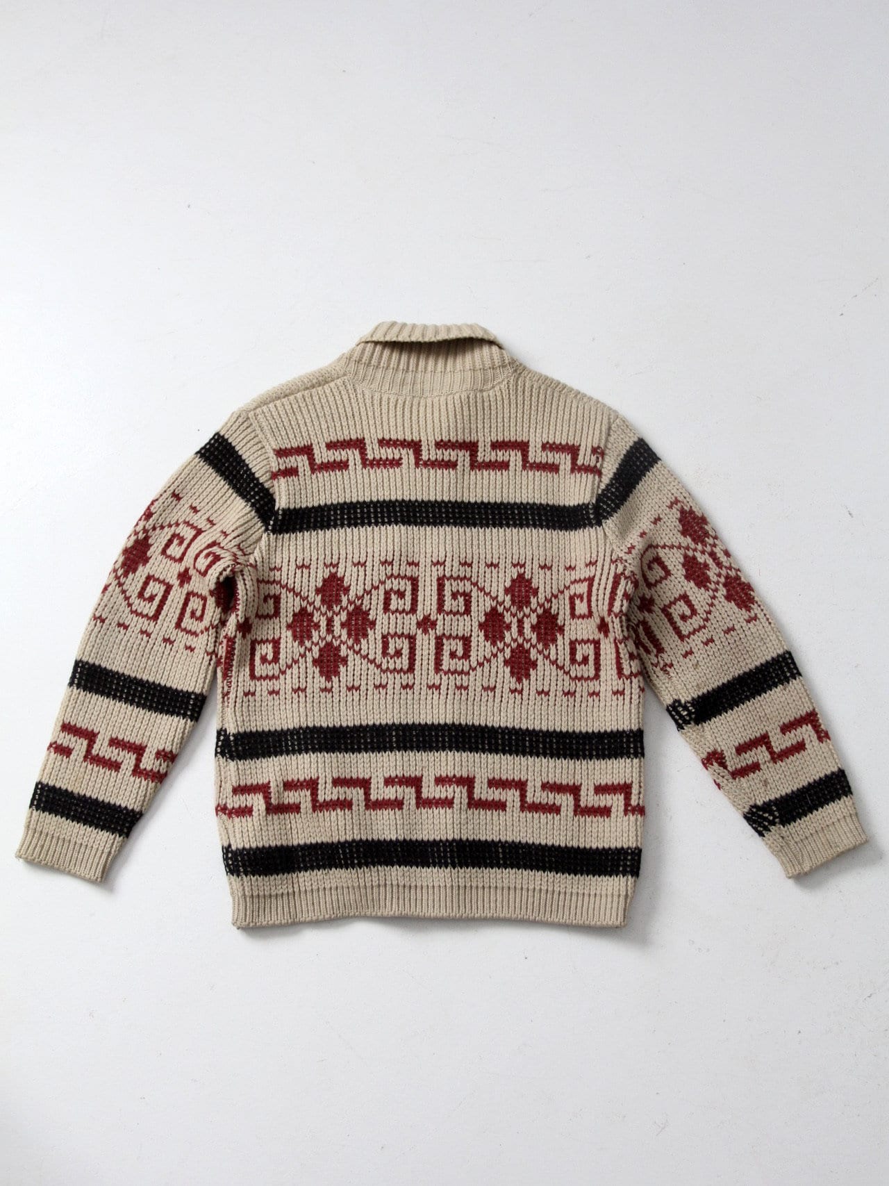 1970s Pendleton Zip up Sweater, Vintage Cowichan Style Knit Jacket