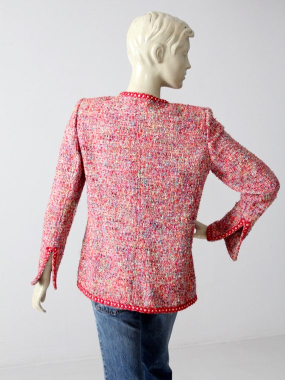 vintage Emanuel Ungaro jacket, red tweed blazer - image 9