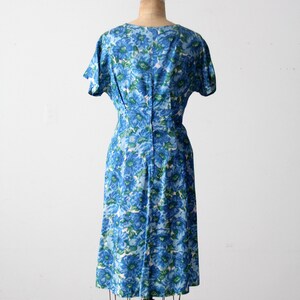 vintage 50s blue floral dress image 5