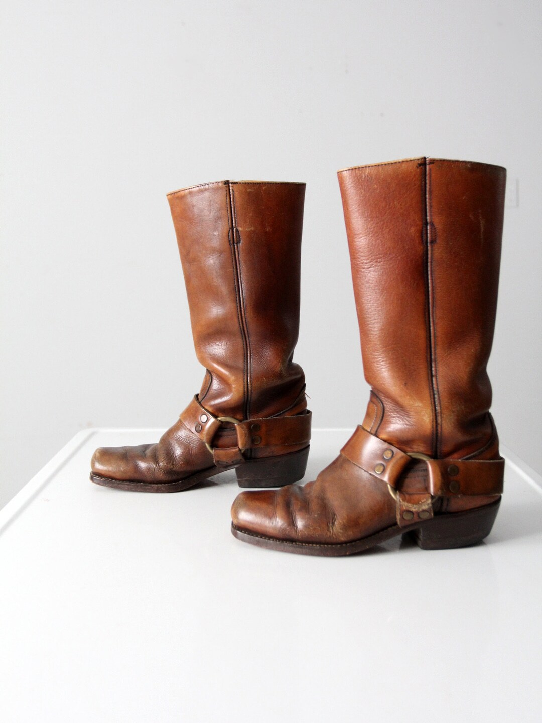 1970s Frye Campus Harness Boots | Size 8 - Etsy