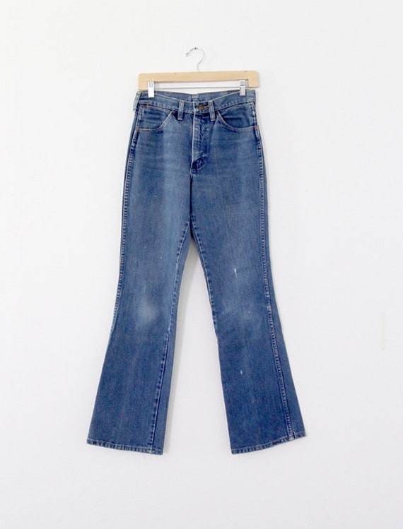 Wrangler jeans, vintage 70s Wrangler flare leg je… - image 2