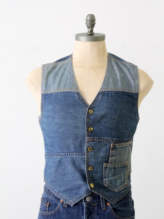 vintage custom denim vest - image 9