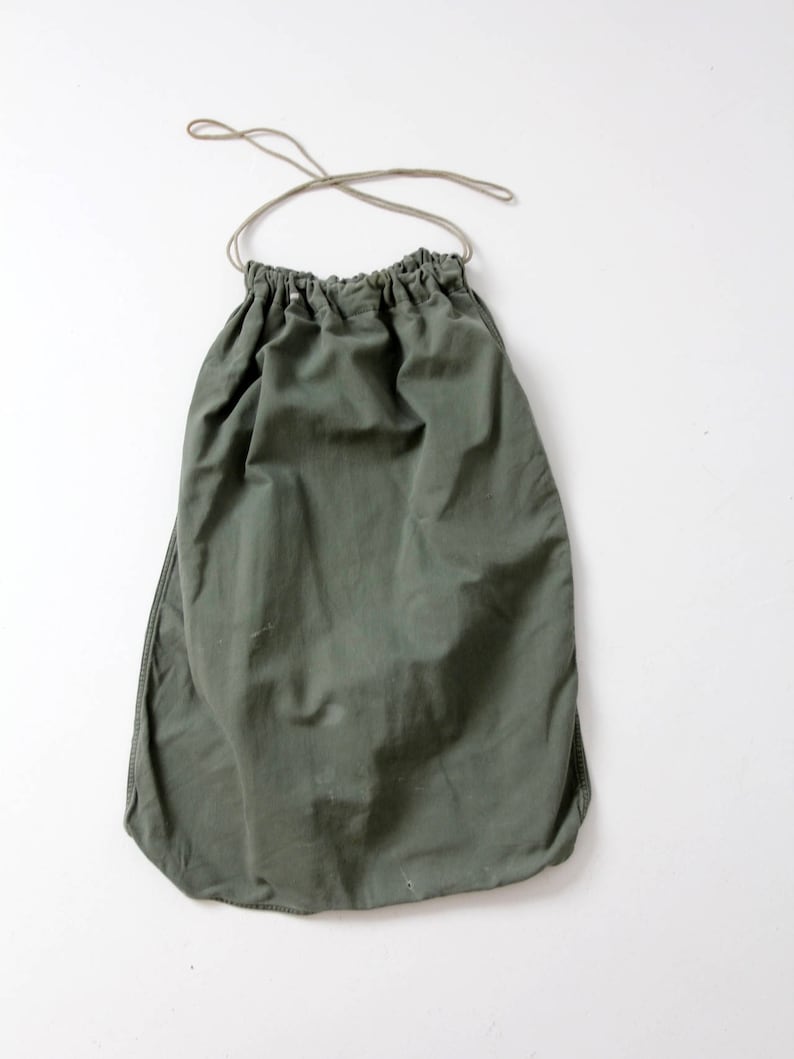 Vintage US Army Drawstring Bag Olive Green Canvas Laundry Bag Etsy