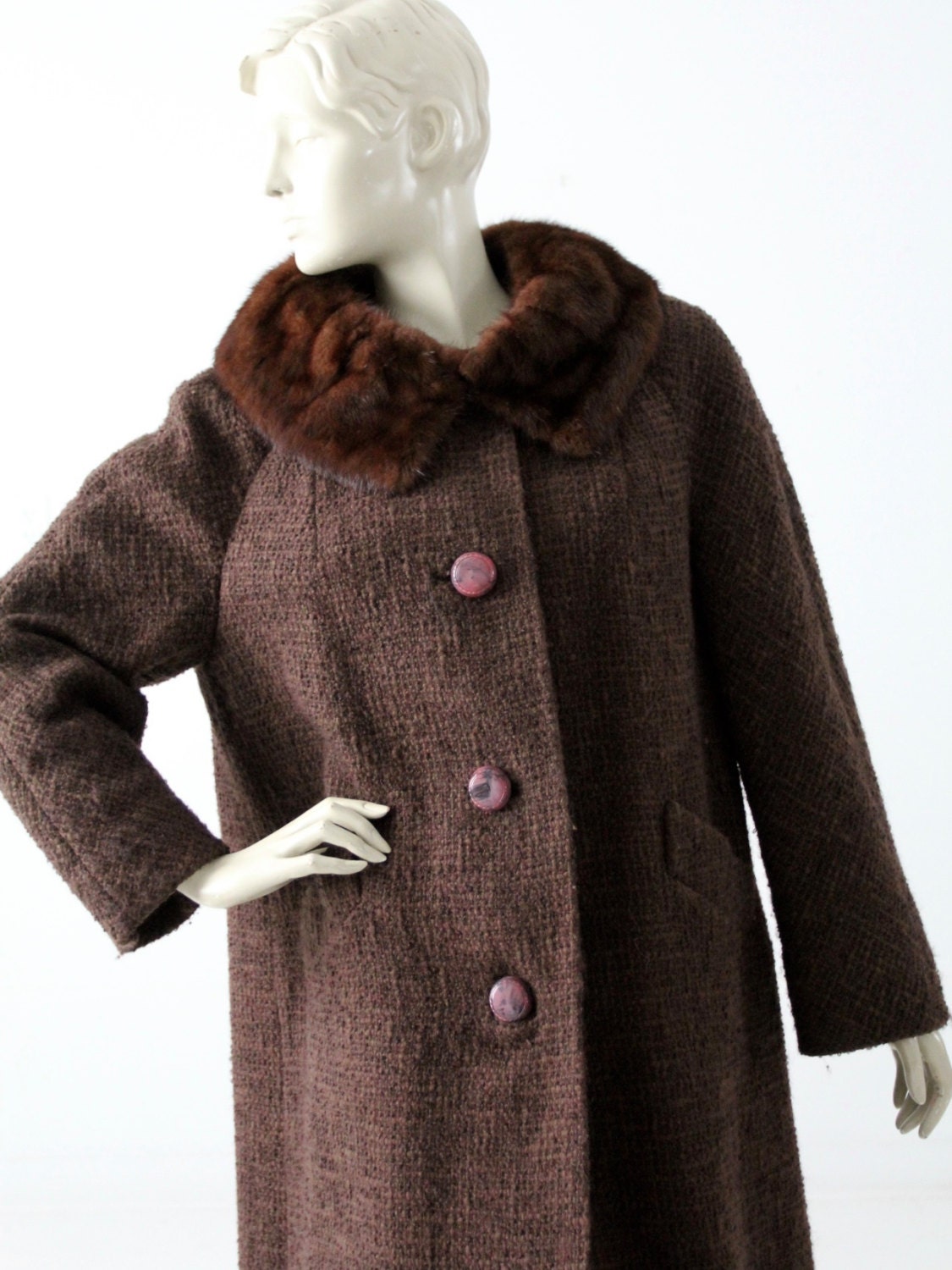 【Betty】【Ameri Vintage】MEDI CLEAR WIND Vintage 60s Brown Wool Winter Swing Coat by Betty Rose - Etsy