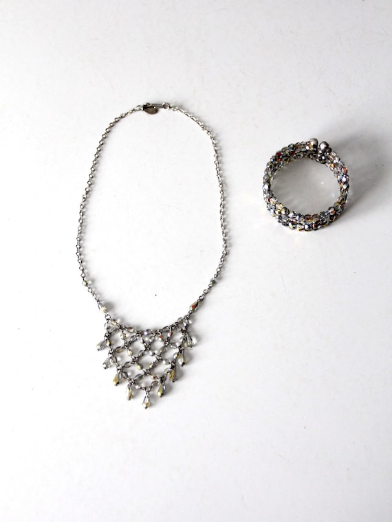 vintage Anne Klein rhinestone necklace and bracel… - image 1