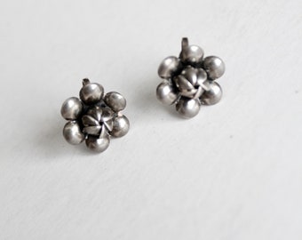 vintage sterling silver flower earrings