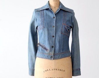 vintage 70s fitted denim jacket