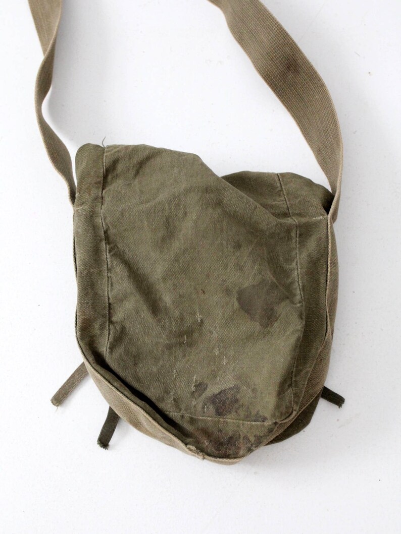 Vintage Army Bag Small Canvas Military Shoulder Bag Etsy