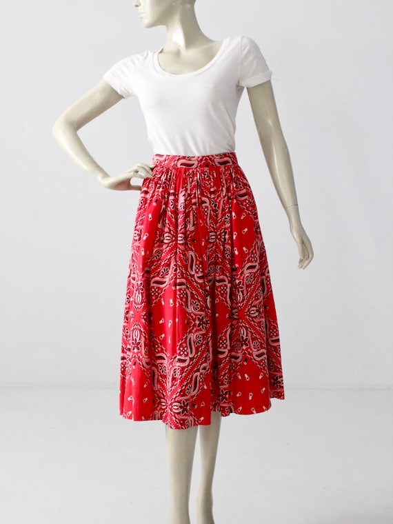 vintage bandana print skirt, 1950s circle skirt