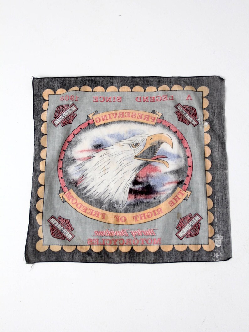 Vintage Harley Davidson Bandana Harley Motorcycle Scarf Etsy