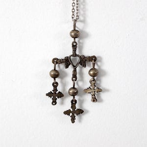 vintage Yalalag Mexican silver cross necklace